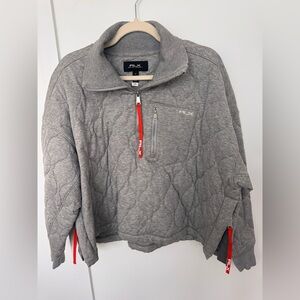 Ralph Lauren Sport RLX Gray Quilted Zip Pullover